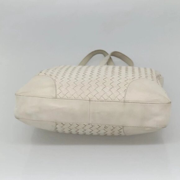BOTTEGA VENETA INTRECCIATO Tote Bag Leather White Auth bs25990 - Picture 7 of 16